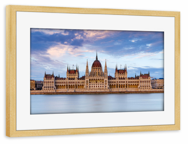 Poster mit Rahmen kiefer "Budapester Parlamentsgebäude" artboxONE - Architektur,Städte / Budapest