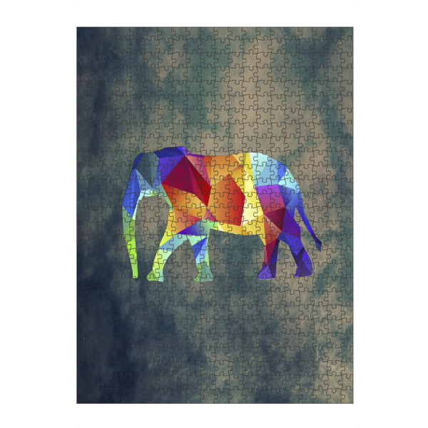 Puzzle Ravensburger "Elefant geom" artboxONE - Tiere,Abstrakt,Geometrie - Elefant,Natur,Geometrisch,Regenbogen,Farbe,Digital,Vektor - Bild elefant