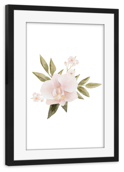 Poster mit Rahmen schwarz "Aquarell Blumenstrauß" artboxONE - Floral