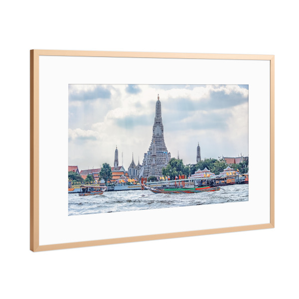 Poster mit Rahmen Kupfer "Chao Phraya-Ansicht" artboxONE - Städte,Reise,Architektur,Reise / Asien,Reise / Länder