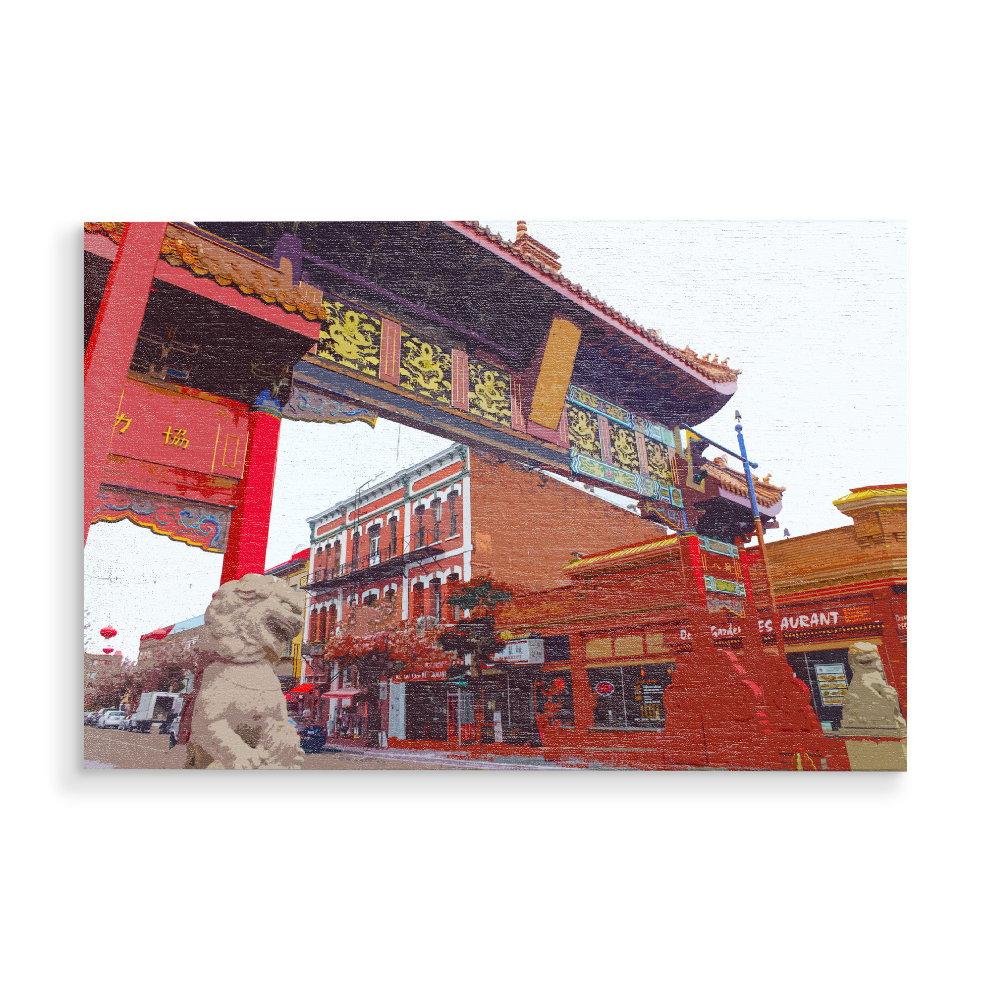 Holzbild "Chinatown Gate" artboxONE - Reise,Architektur,Reise / Asien,Reise / Länder