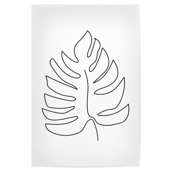 Poster "Einzeilige tropische Blattkunst" artboxONE - Floral