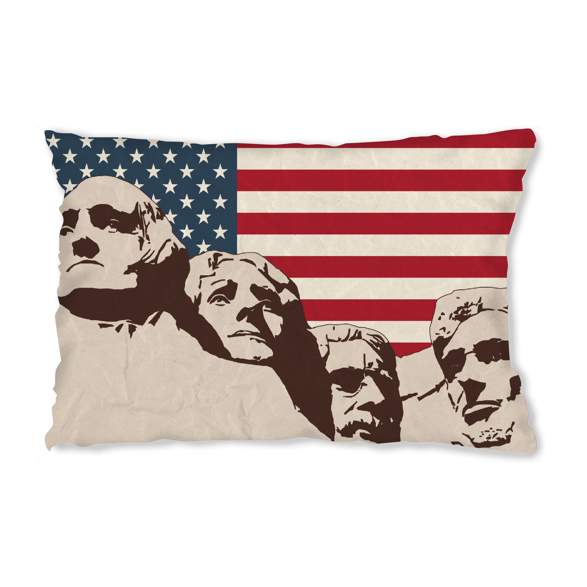 Design-Kissen "Mount Rushmore with Flag" artboxONE - Reise,Reise / Länder