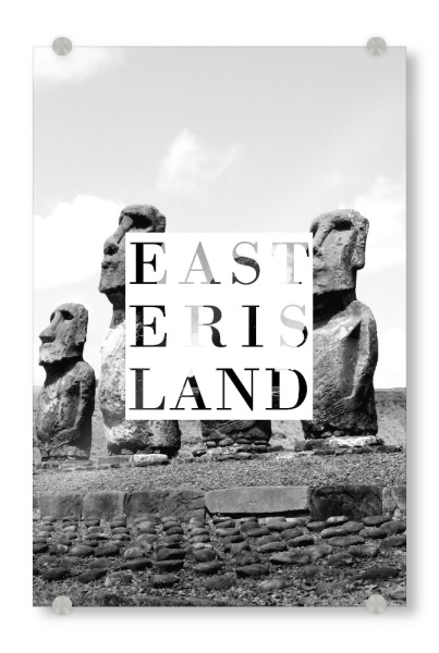 Acrylglasbild "Osterinsel sw" artboxONE - Typografie,Reise,Architektur - Osterinsel,Moai,Rapanui,Fotografie,Schwarzweiß,Wahrzeichen,Chile