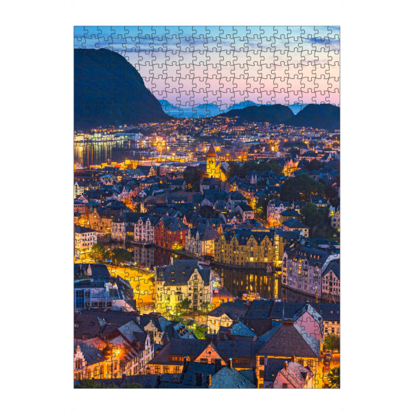 Puzzle Ravensburger "Abend in Alesund, Norwegen" artboxONE - Städte,Reise,Architektur