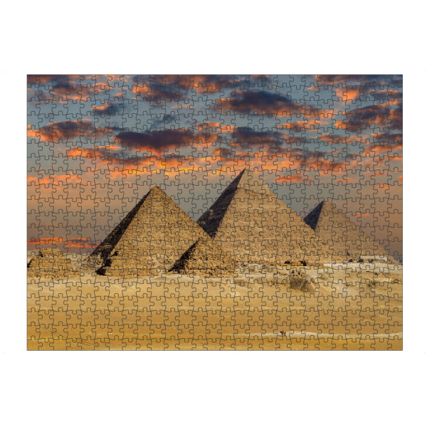 Puzzle Ravensburger "Sonnenuntergang an den Pyramiden" artboxONE - Architektur,Reise / Afrika