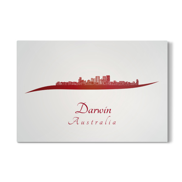 Galerie-Print "Darwin-Skyline in Rot" 30x20 cm artboxONE