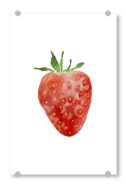 Acrylglasbild "Aquarell Erdbeerfrucht" artboxONE - Essen & Trinken / Obst & Gemüse