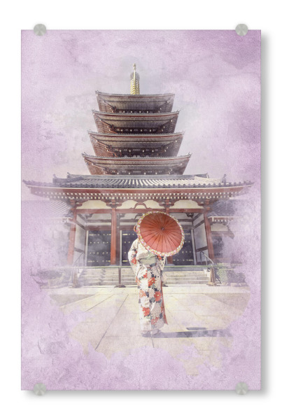 Acrylglasbild "Asakusa-Aquarell" artboxONE - Städte,Reise,Reise / Asien,Reise / Länder,Städte / Tokio