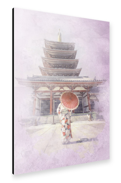 Alu-Dibond "Asakusa-Aquarell" 30x20 cm artboxONE
