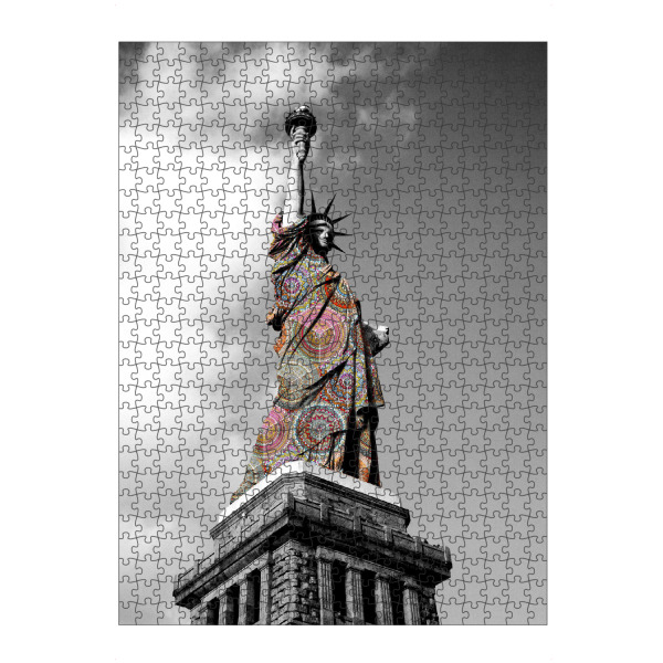 Puzzle Ravensburger "Flippiges Wahrzeichen - New York" artboxONE - Städte / New York,Abstrakt,Architektur