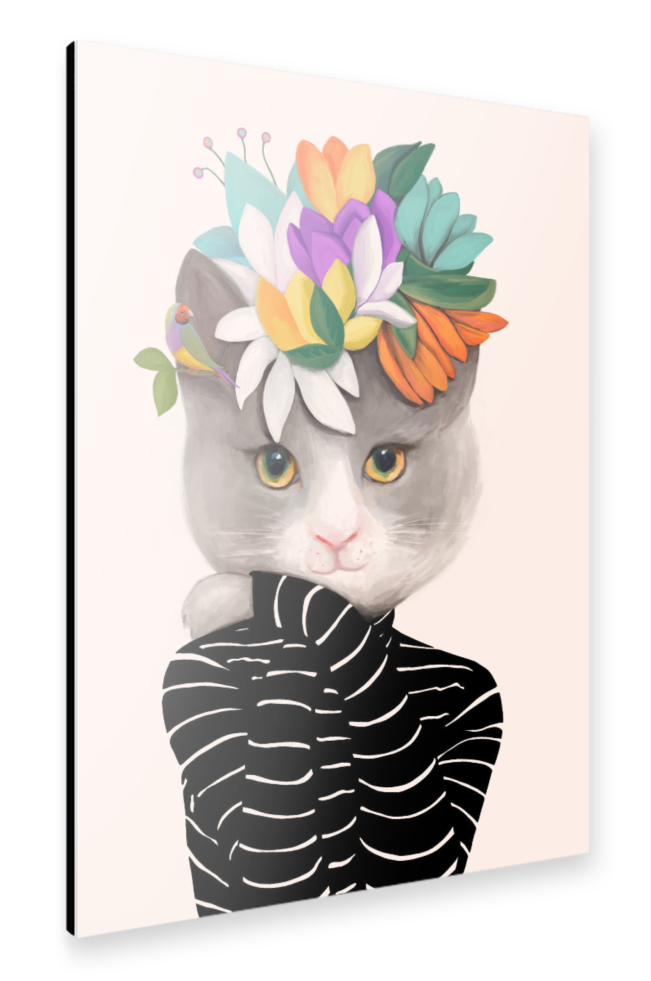 Alu-Dibond "Cats & Dotz-Flower Cat" 30x20 cm artboxONE
