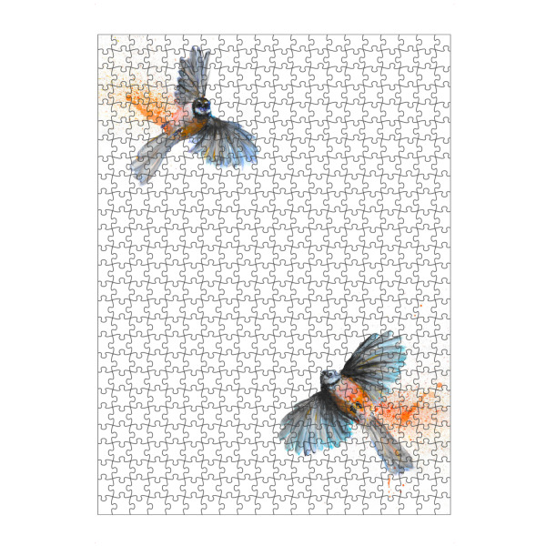 Puzzle Ravensburger "Rua Piwakawaka" artboxONE - Tiere - Vögel,Fantail,Neuseeland,Aotearoa,Flug,Grafik,Bewegung,Natur,Platsch,Verspielt,Tierwelt,Vogel