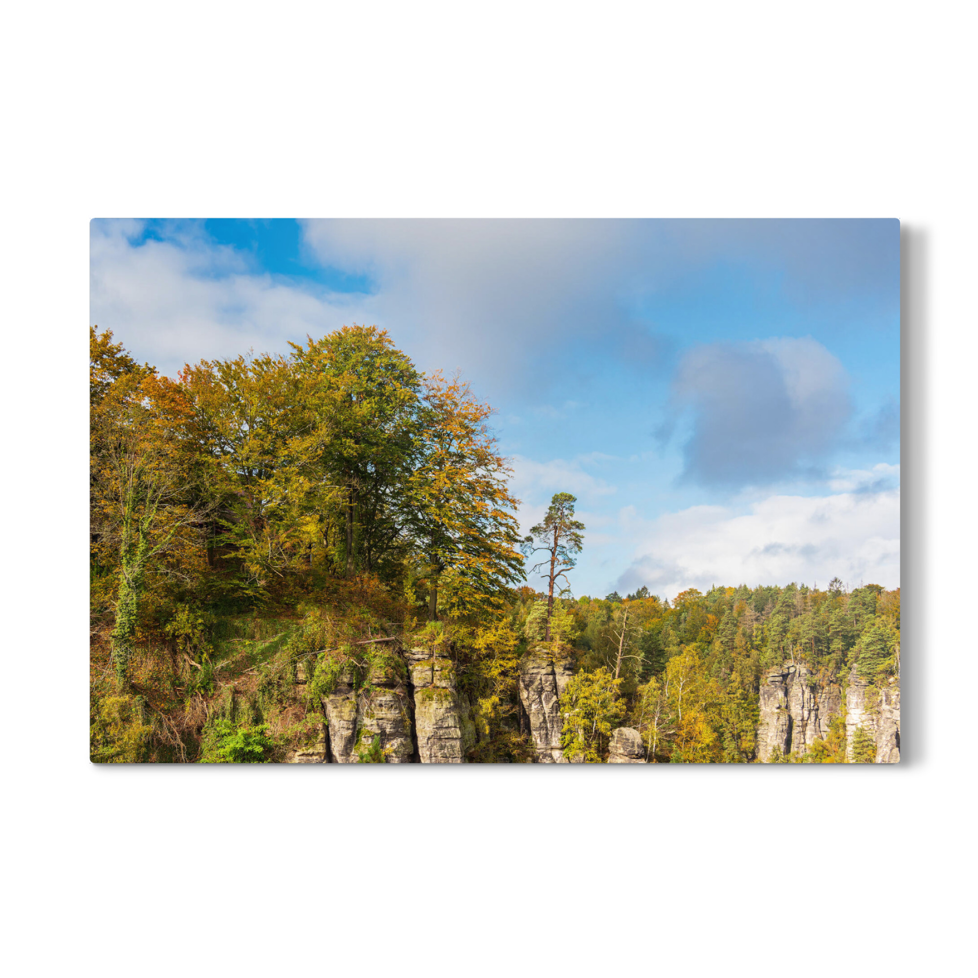 Galerie-Print "Wolken, Bäume, Felsen" 75x50 cm artboxONE