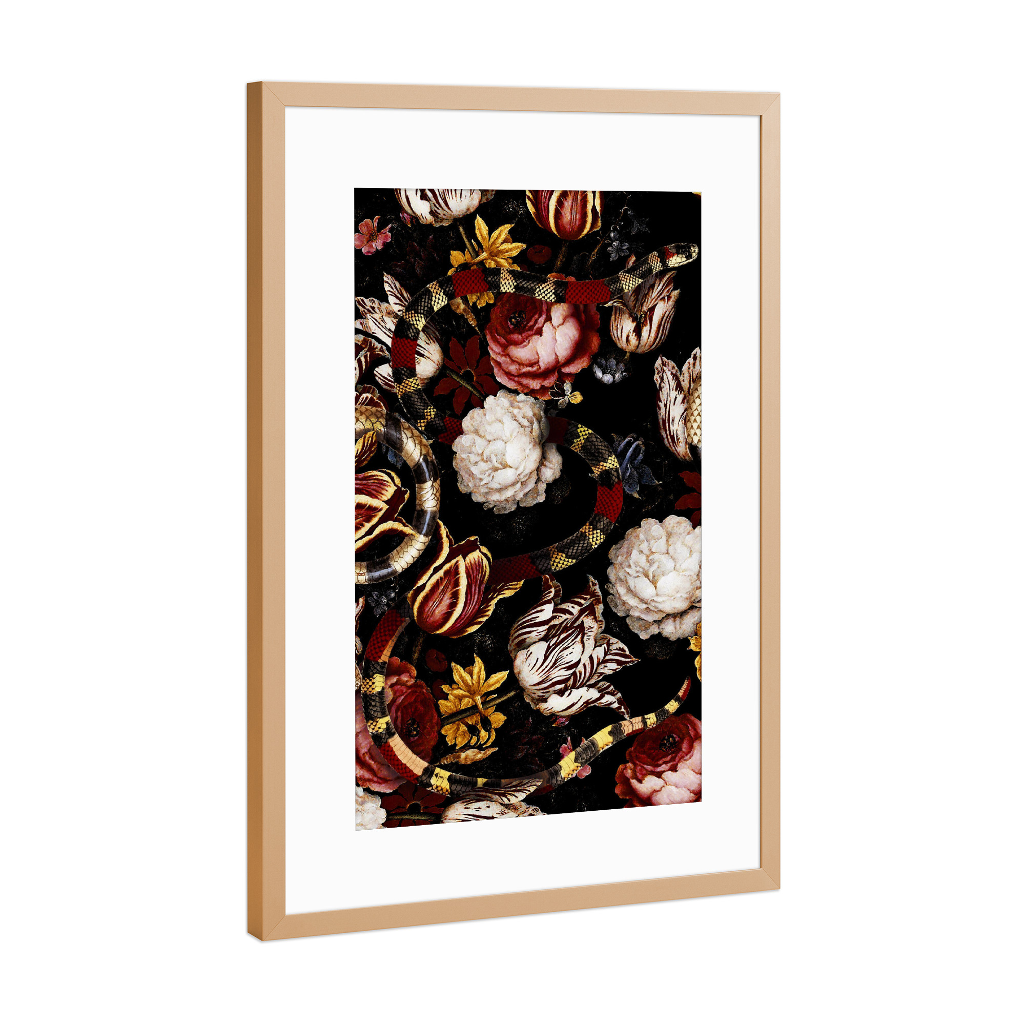 Poster mit Rahmen Kupfer "Gefahren im Wald" artboxONE - Natur,Floral,Tiere