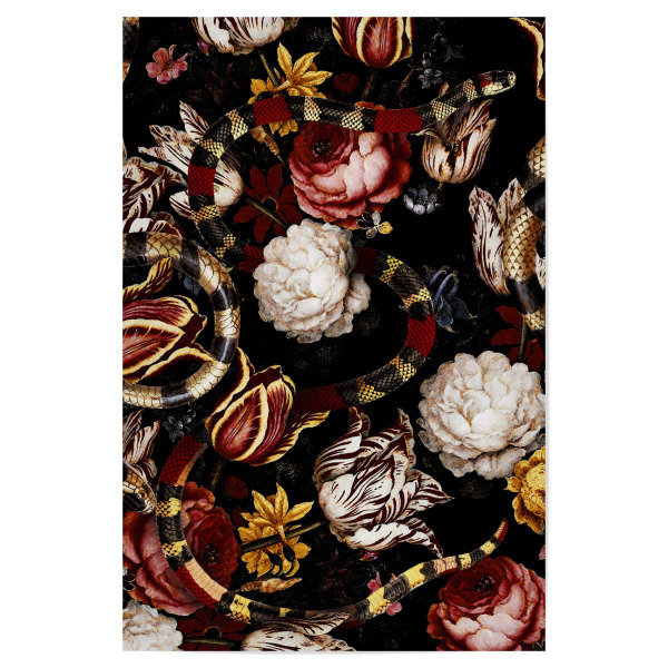 Poster "Gefahren im Wald" artboxONE - Natur,Floral,Tiere - Blumen,Schlange,Natur,Dschungel,Tropisch,Vintage,Retro,Botanisch,Tiere,Exotisch