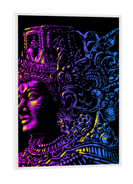 Poster mit weißem Rahmen "Retro-Hindu-Gott" artboxONE - Städte / Tokio