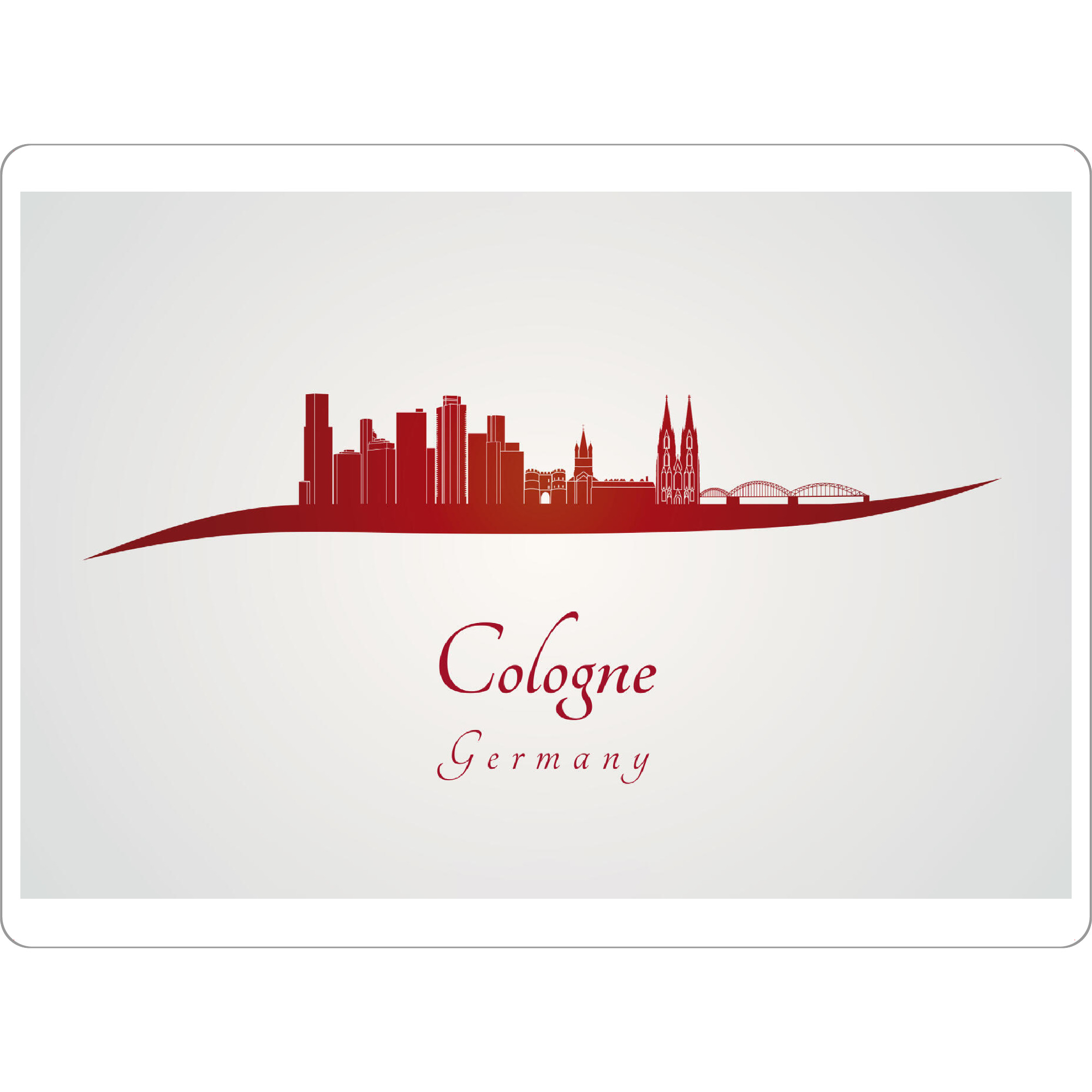 Tischset "Kölner Skyline in Rot" artboxONE - Städte,Architektur - Skyline,Stadt,Denkmäler,Metropole,Reise,Tourismus,Geschenk,Rot,Köln - Bild skyline