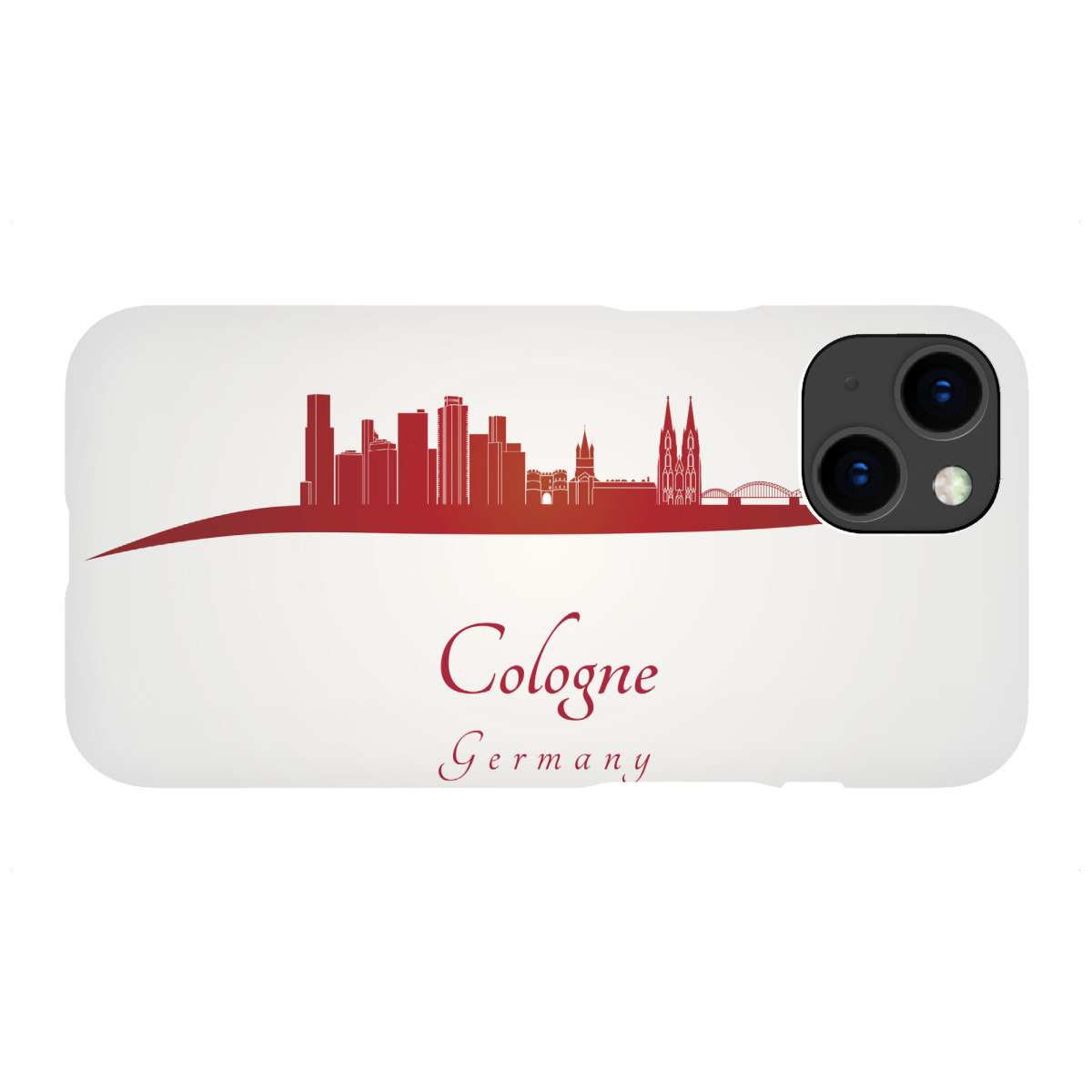 iPhone "Kölner Skyline in Rot" Premium-Case Handyhülle artboxONE