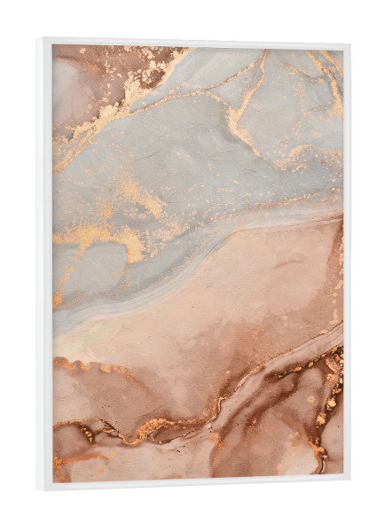 Poster mit weißem Rahmen "Abstraktes Goldenes" artboxONE - Abstrakt - Abstrakt,Abstrakt,Golden,Gold