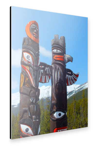 Alu-Dibond "Indianische Totems in den Rockies" 30x20 cm artboxONE