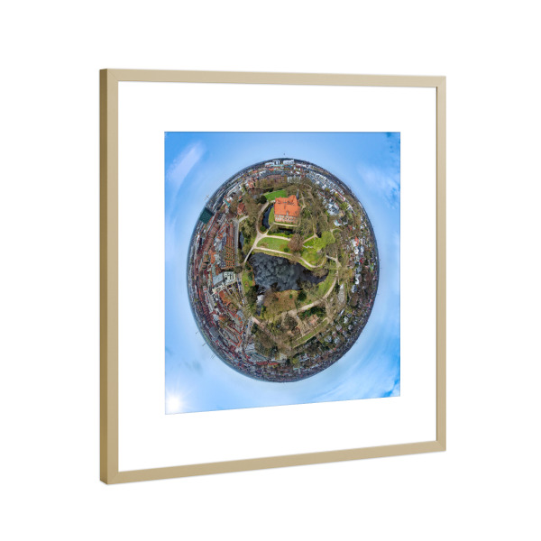 Poster mit Rahmen Gold "Hamburg-Bergedorfer Schlosspark" artboxONE - Städte,Städte / Hamburg,Natur,Reise,Architektur