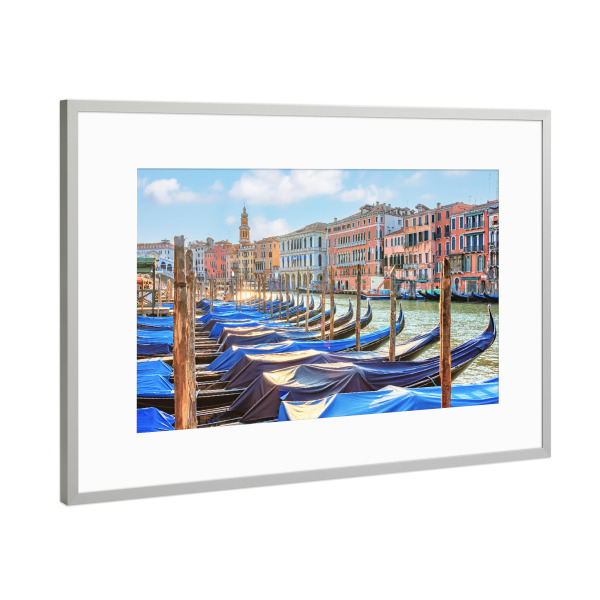 Poster mit Rahmen Silber "Bunte Stadt Venedig" artboxONE - Städte,Reise,Architektur,Städte / Venedig,Reise / Länder