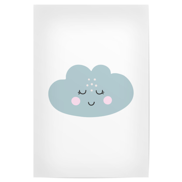 Poster "Glückliche Babywolke" artboxONE - Für Kinder - Wolke,Glücklich,Baby,Abstrakt,Boho,Babywolke,Kind,Kinder,Boho wolke,Druck,Kunst