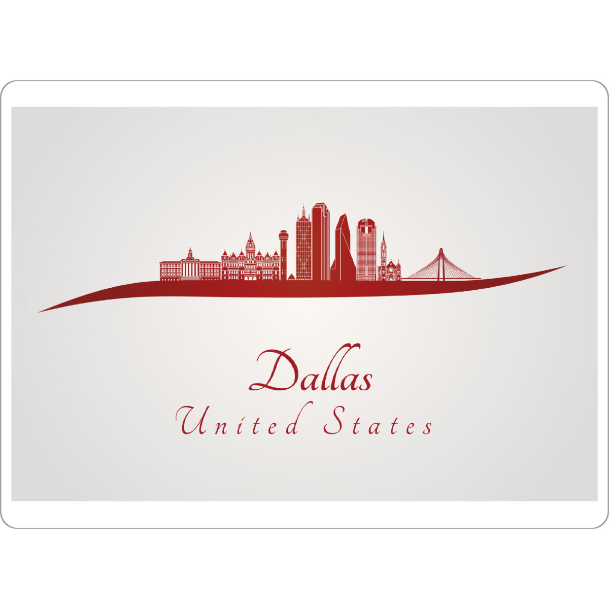 Tischset "Dallas-Skyline in Rot" artboxONE - Städte,Architektur - Stadt,Skyline,Denkmäler,Aquarell,Tourismus,Reise,Speicher,Bunt,Rote farbe