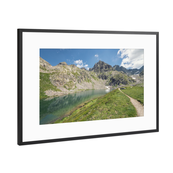 Poster mit Rahmen Schwarz (Metallic) "Französische Alpenlandschaft" artboxONE - Natur,Reise,Sport,Reise / Länder