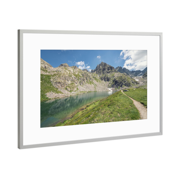 Poster mit Rahmen Silber "Französische Alpenlandschaft" artboxONE - Natur,Reise,Sport,Reise / Länder