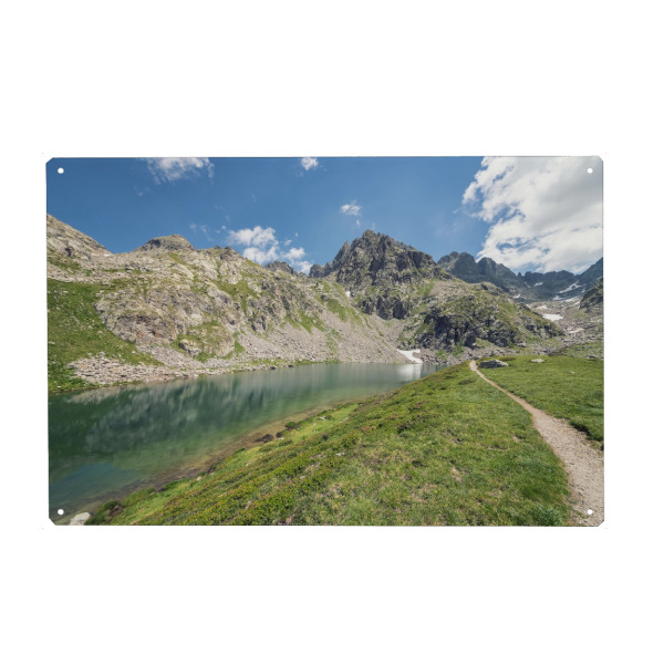 Metall Poster "Französische Alpenlandschaft" artboxONE - Natur,Reise,Sport,Reise / Länder
