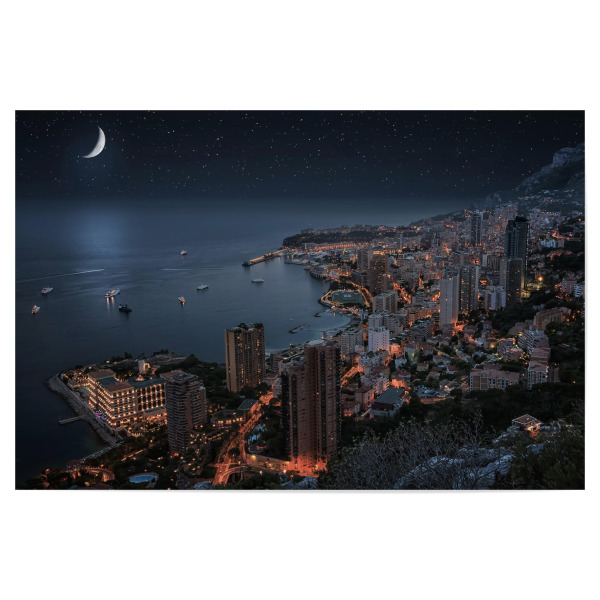 Poster 30x20 cm "Monaco bei Nacht" artboxONE - Städte,Reise,Architektur,Reise / Länder,Städte / Weitere