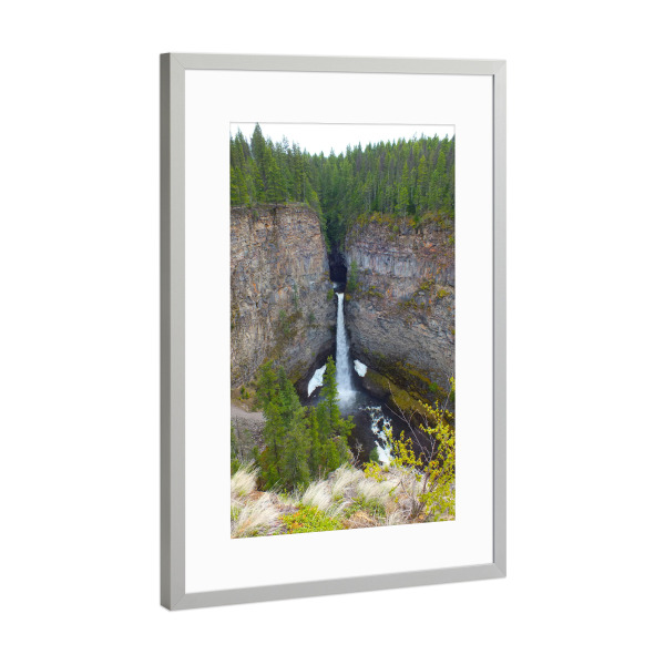 Poster mit Rahmen Silber "Stürzende Helmcken-Falls" artboxONE - Natur,Reise,Reise / Länder