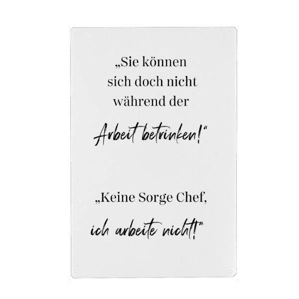 Holzbild "Keine Sorge Chef" artboxONE - Typografie,Menschen,Lustig - Lustig,Zitat,Typo,Typografie,Mitarbeiter,Chef,Kollege,Arbeit