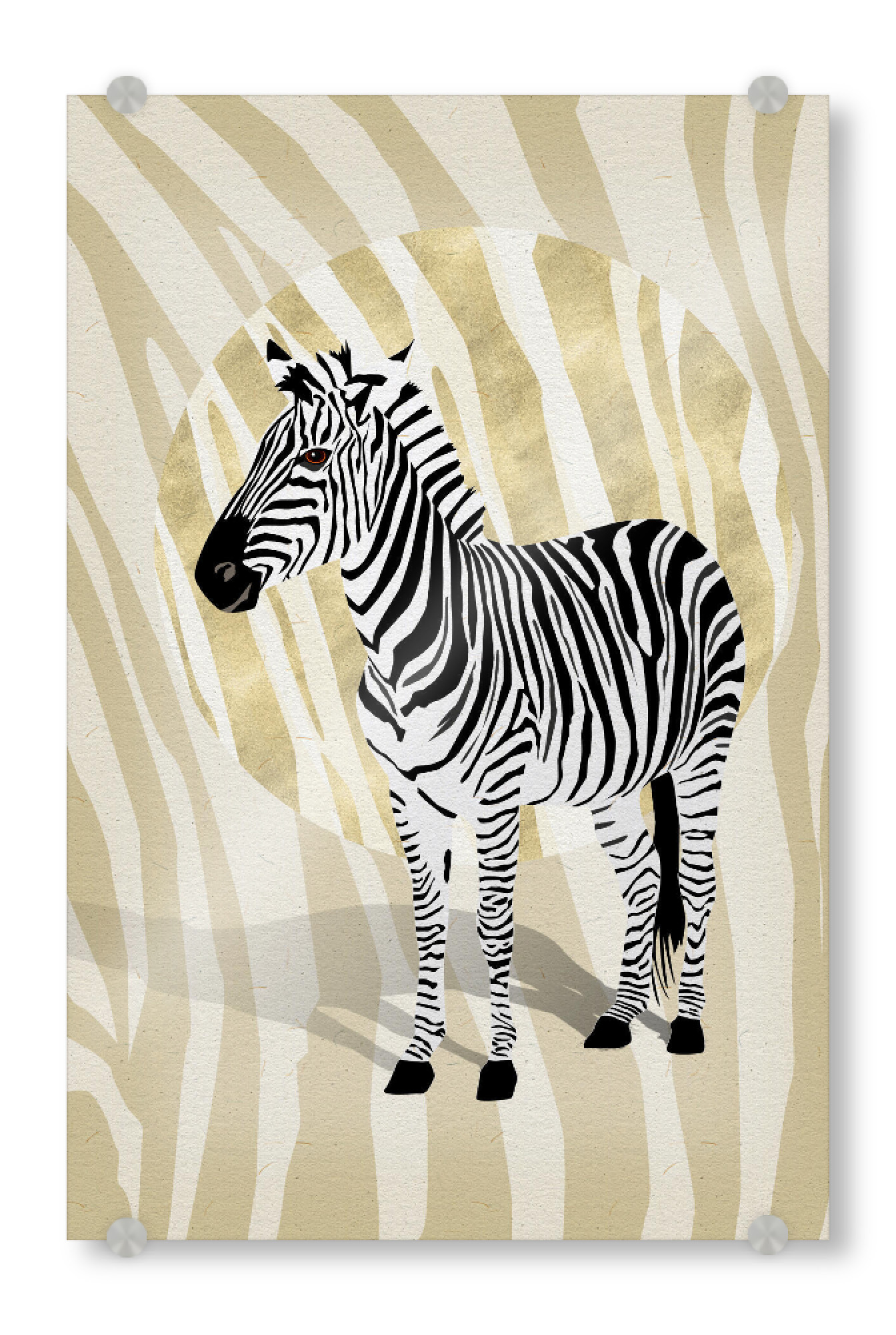 Acrylglasbild "Zebra Streifen: Schwarz und Gold" artboxONE - Tiere,Abstrakt