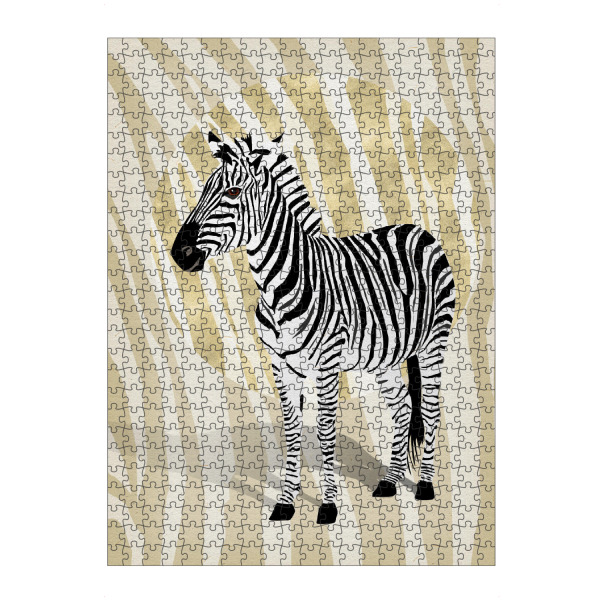 Puzzle Ravensburger "Zebra Streifen: Schwarz und Gold" artboxONE - Tiere,Abstrakt