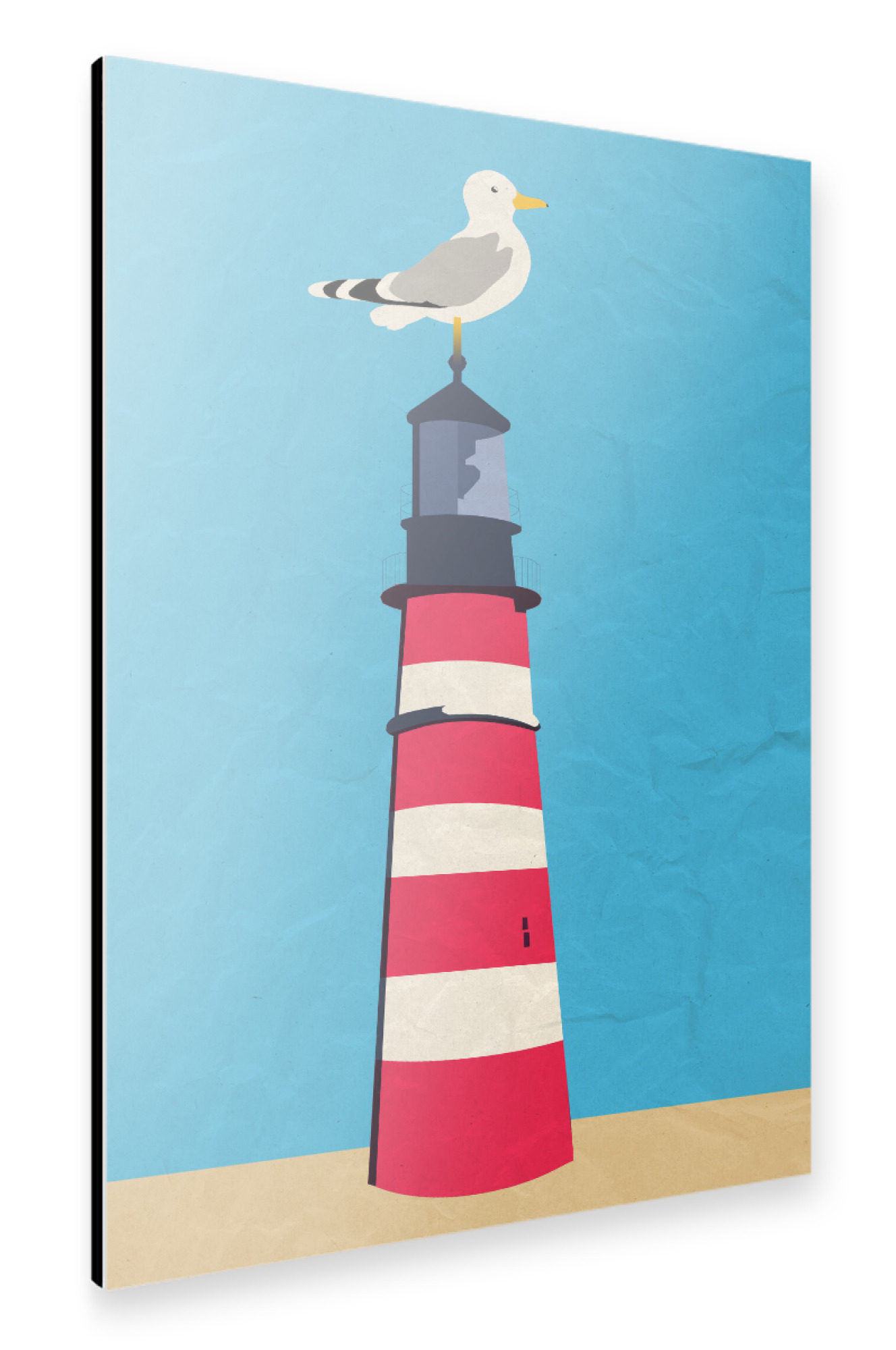 Alu-Dibond "Ne Möwe aufm Leuchtturm" 30x20 cm artboxONE