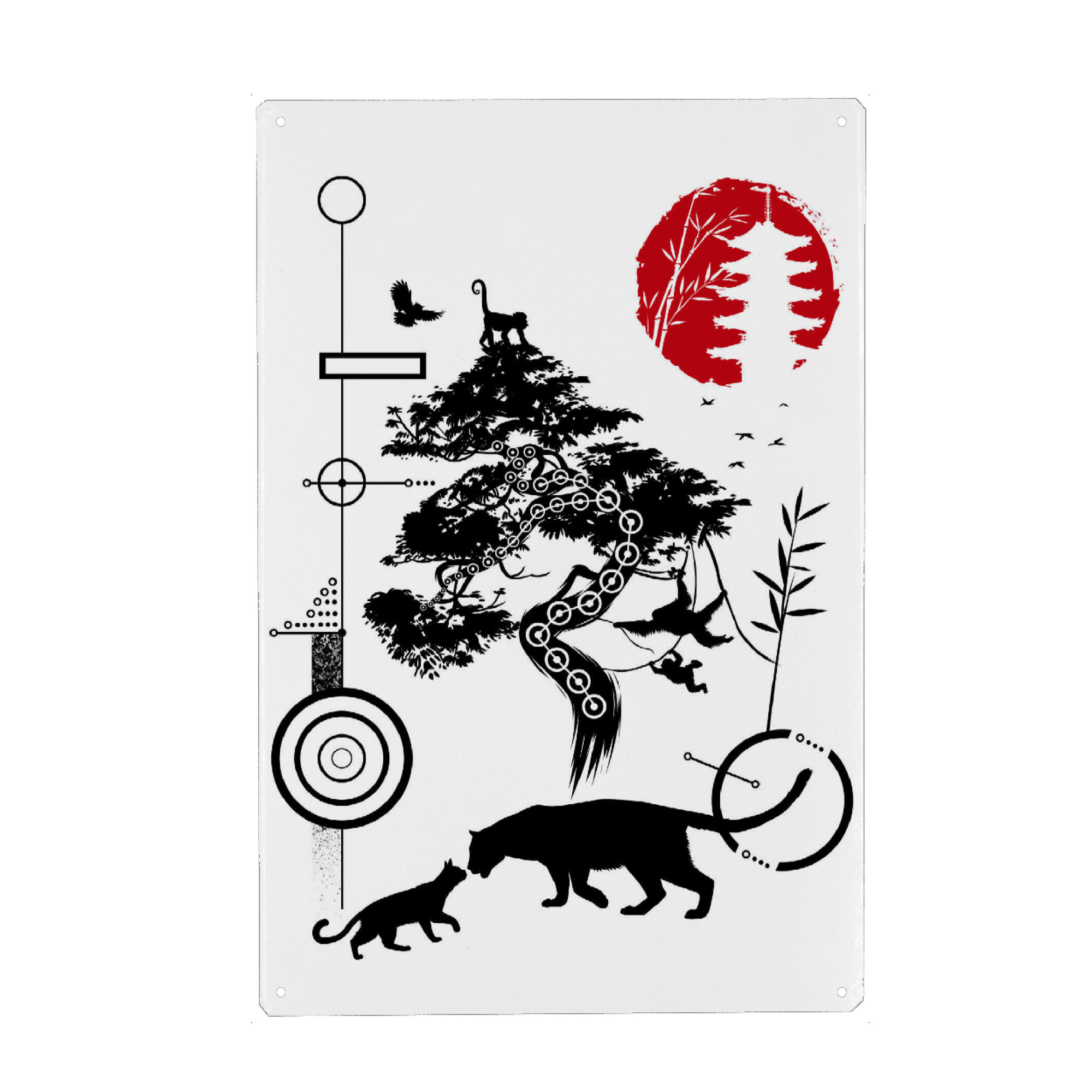 Metall Poster "Tiere und Geometrie" artboxONE - Tiere