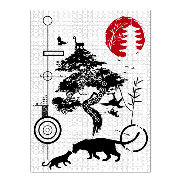 Puzzle Ravensburger "Tiere und Geometrie" artboxONE - Tiere