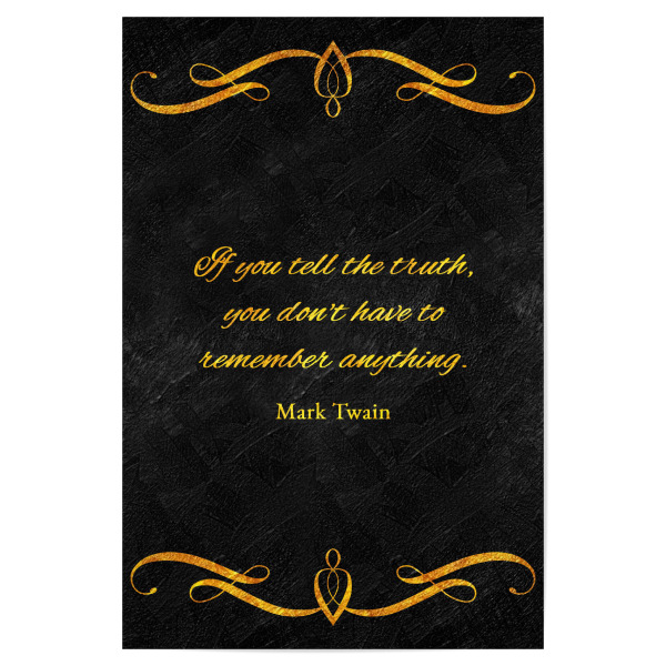 Poster 30x20 cm "Sag immer die Wahrheit" artboxONE - Typografie