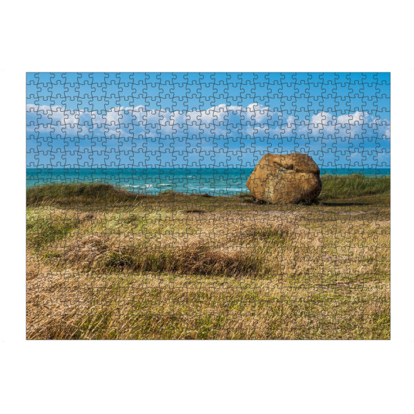 Puzzle Ravensburger "Gras, Findling und Nordsee" artboxONE - Natur,Reise,Reise / Strand und Meer,Reise / Länder
