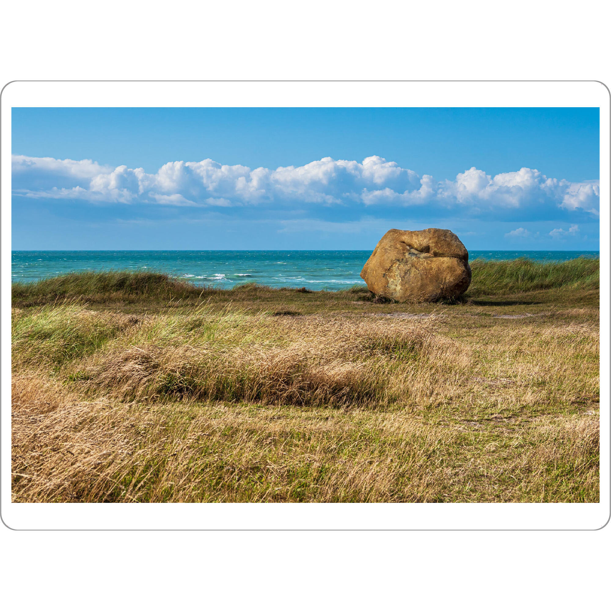 Tischset "Gras, Findling und Nordsee" artboxONE - Natur,Reise,Reise / Strand und Meer,Reise / Länder