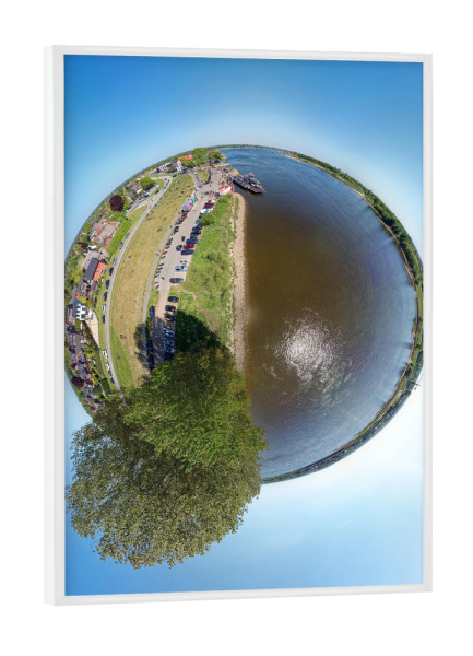 Poster mit weißem Rahmen "Hamburg Zollenspieker Fähranleger" artboxONE - Städte,Städte / Hamburg,Natur,Reise,Architektur