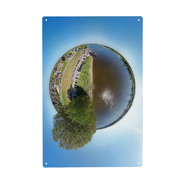 Metall Poster "Hamburg Zollenspieker Fähranleger" artboxONE - Städte,Städte / Hamburg,Natur,Reise,Architektur