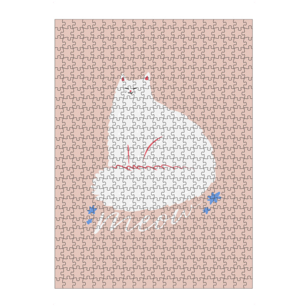 artboxONE Puzzle "Weiße Katze Kunst" artboxONE - Tiere,Comic,Für Mama - Katze,Weiße katze,Lustig,Kinder,Kinderzimmer - Bild katze