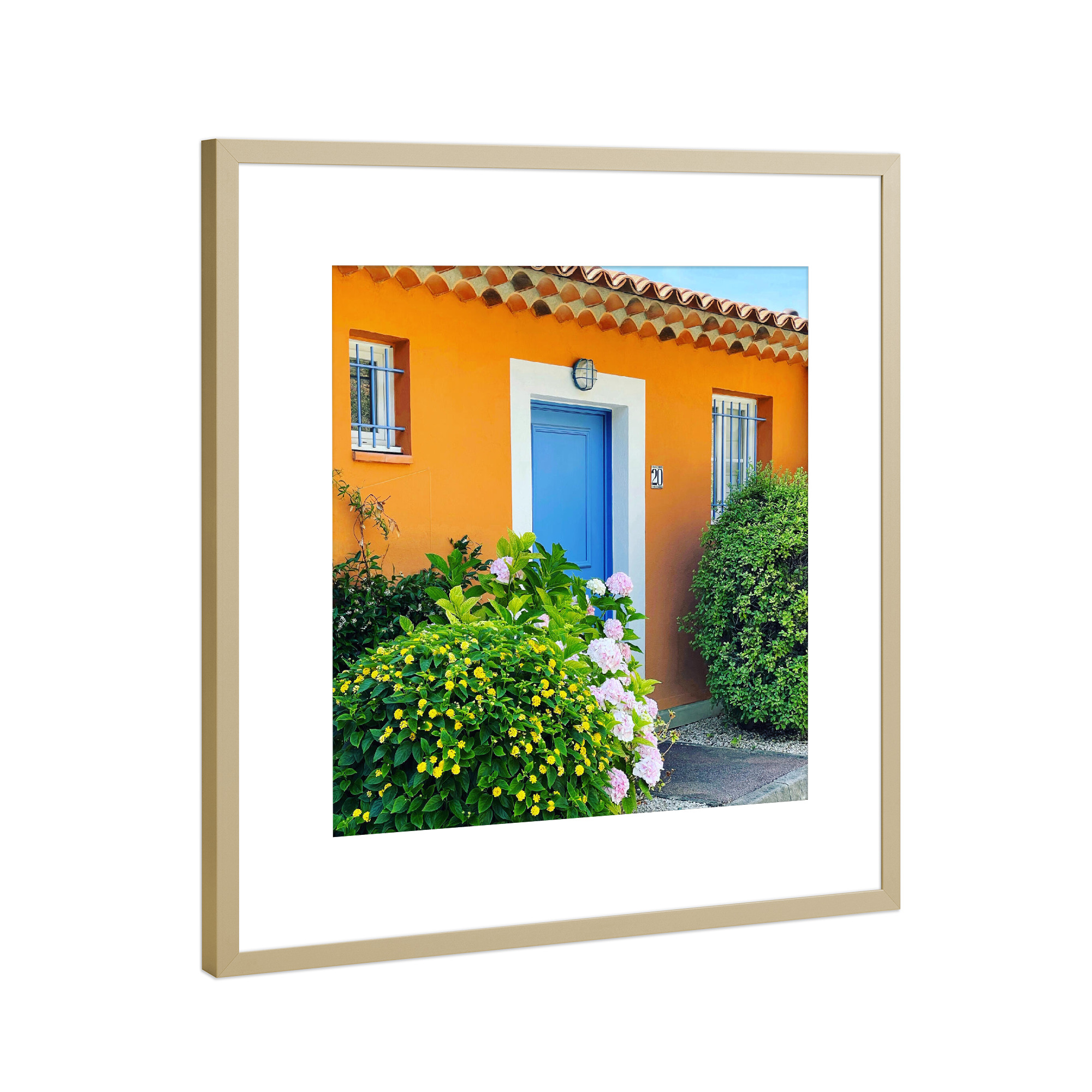 Poster mit Rahmen Gold "C' est très chic" artboxONE - Natur,Reise,Floral,Architektur,Für Mama - Provence,Cotedazur,Südfrankreich,Architektur,Gebäude