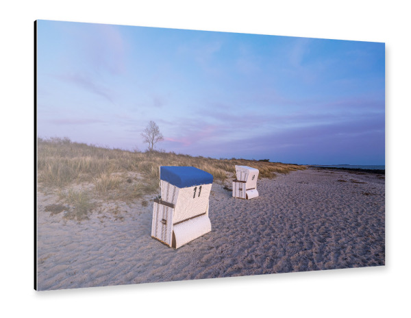 Alu-Dibond "Strand und Strandkörbe" 30x20 cm artboxONE