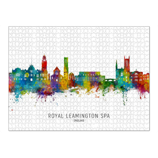 Puzzle Ravensburger "Royal Leamington Spa Skyline txt" artboxONE - Städte - Royal leamington spa,England,Skyline,Stadtbild,Stadtbild,Aquarell,Malerei