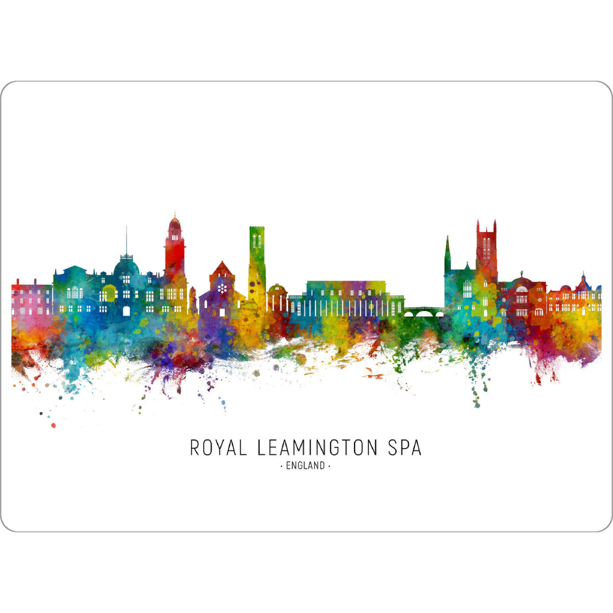Tischset "Royal Leamington Spa Skyline txt" artboxONE - Städte - Royal leamington spa,England,Skyline,Stadtbild,Stadtbild,Aquarell,Malerei